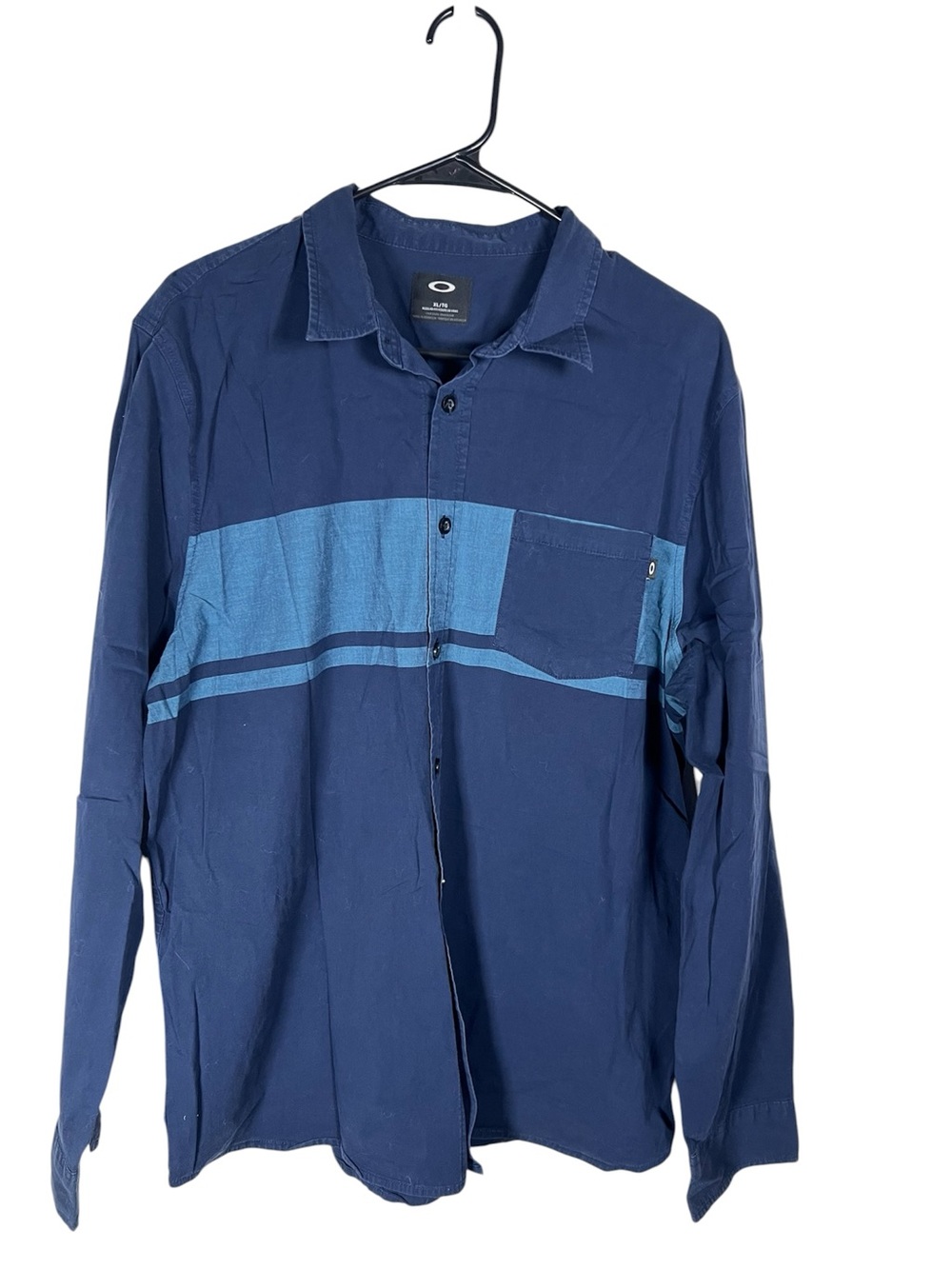 Oakley Men's Button Front Shirt Navy Blue Size XL